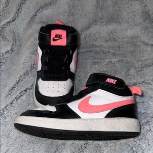 Nike Kids Black and Pink High-Top Sneakers